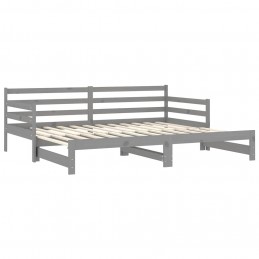 Acquista Dormeuse Estraibile Grigia in Massello di Pino 2x(90x200) cm con riferimento GHV-806957 della ditta GARDENHOME