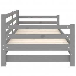 Acquista Dormeuse Estraibile Grigia in Massello di Pino 2x(90x200) cm con riferimento GHV-806957 della ditta GARDENHOME