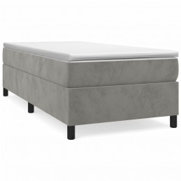 Acquista Giroletto a Molle con Materasso Grigio Chiaro 90x190 cm Velluto con riferimento GHV-3144651 della ditta GARDENHOME