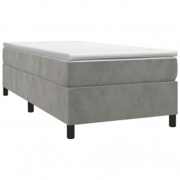 Acquista Giroletto a Molle con Materasso Grigio Chiaro 90x190 cm Velluto con riferimento GHV-3144651 della ditta GARDENHOME