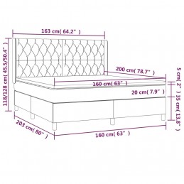 Acquista Letto a Molle Materasso e LED Grigio Scuro 160x200cm in Tessuto con riferimento GHV-3139126 della ditta GARDENHOME