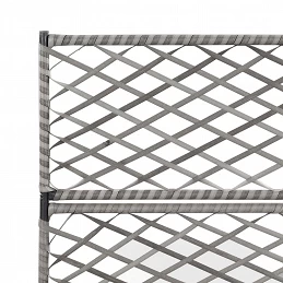 Acquista Letto Rialzato a Traliccio 3 Vasi 83x30x130cm Polyrattan Grigio con riferimento GHV-46935 della ditta GARDENHOME