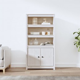 Acquista Credenza Bianca 80x35x154 cm in Legno Massello di Pino con riferimento GHV-823520 della ditta GARDENHOME