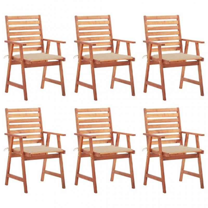 Acquista Sedie da Pranzo da Esterni con Cuscini 6 pz Massello di Acacia con riferimento GHV-3078350 della ditta GARDENHOME