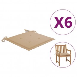 Acquista Cuscini per Sedie da Giardino 6 pz Beige 50x50x3 cm in Tessuto con riferimento GHV-314045 della ditta GARDENHOME