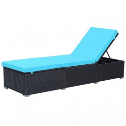 Acquista Lettino Prendisole con Cuscino in Polyrattan Nero con riferimento GHV-44406 della ditta GARDENHOME