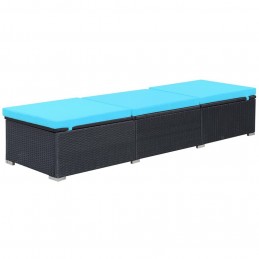 Acquista Lettino Prendisole con Cuscino in Polyrattan Nero con riferimento GHV-44406 della ditta GARDENHOME