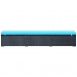 Acquista Lettino Prendisole con Cuscino in Polyrattan Nero con riferimento GHV-44406 della ditta GARDENHOME
