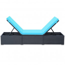 Acquista Lettino Prendisole con Cuscino in Polyrattan Nero con riferimento GHV-44406 della ditta GARDENHOME