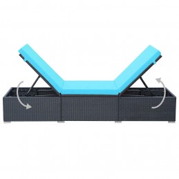 Acquista Lettino Prendisole con Cuscino in Polyrattan Nero con riferimento GHV-44406 della ditta GARDENHOME