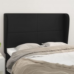 Acquista Testiera ad Orecchio Nera 147 x 23 x 118/128 cm in Similpelle con riferimento GHV-3117766 della ditta GARDENHOME