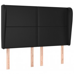 Acquista Testiera ad Orecchio Nera 147 x 23 x 118/128 cm in Similpelle con riferimento GHV-3117766 della ditta GARDENHOME