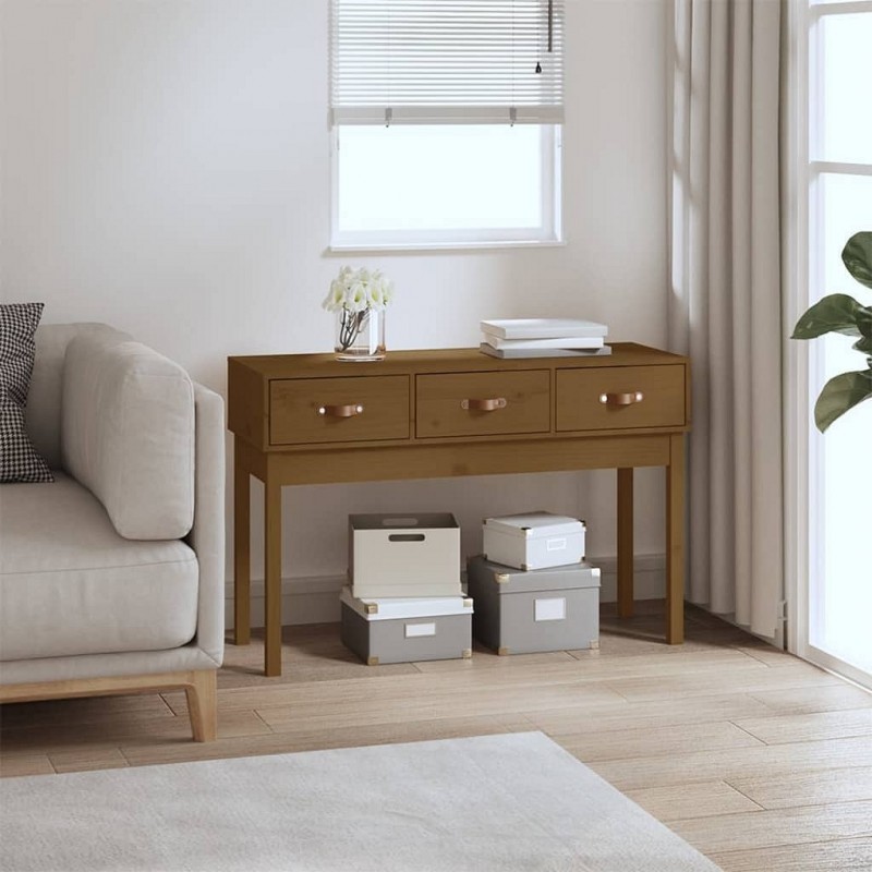 Acquista Tavolo Consolle Miele 114x40x75 cm in Legno Massello di Pino con riferimento GHV-821757 della ditta GARDENHOME