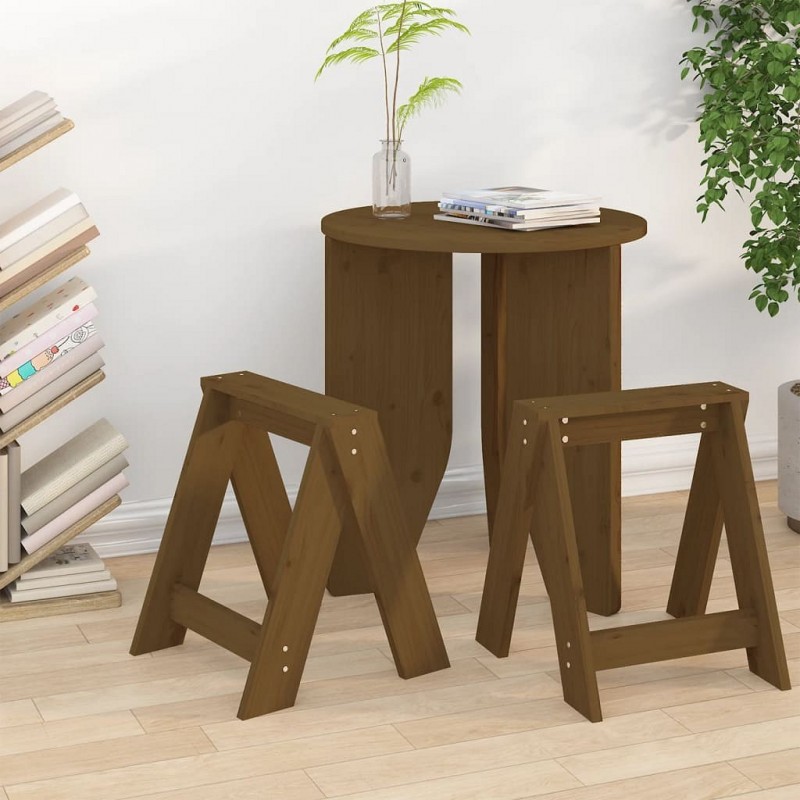 Acquista Sgabelli 2 pz Miele 40x40x45 cm in Legno Massello di Pino con riferimento GHV-823662 della ditta GARDENHOME
