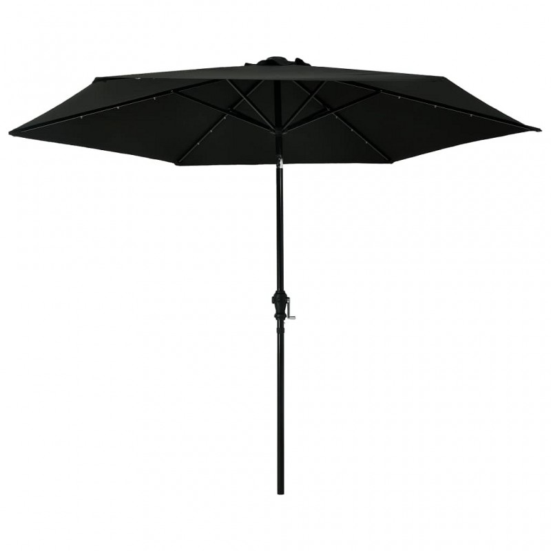 Acquista Ombrellone da Esterni con LED e Palo in Acciaio 300 cm Nero con riferimento GHV-47134 della ditta GARDENHOME