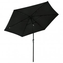Acquista Ombrellone da Esterni con LED e Palo in Acciaio 300 cm Nero con riferimento GHV-47134 della ditta GARDENHOME