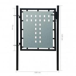 Acquista Cancello per Recinzione Singolo Nero 100 x 125 cm con riferimento GHV-141684 della ditta GARDENHOME