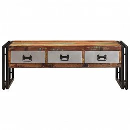 Acquista Tavolino da Caffè 3 Cassetti in Massello Recuperato 100x50x35cm con riferimento GHV-244941 della ditta GARDENHOME