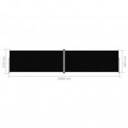 Acquista Tenda da Sole Laterale Retrattile Nera 220x1000 cm con riferimento GHV-318048 della ditta GARDENHOME