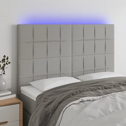 Acquista Testiera a LED Grigio Chiaro 144x5x118/128 cm in Tessuto con riferimento GHV-3122422 della ditta GARDENHOME