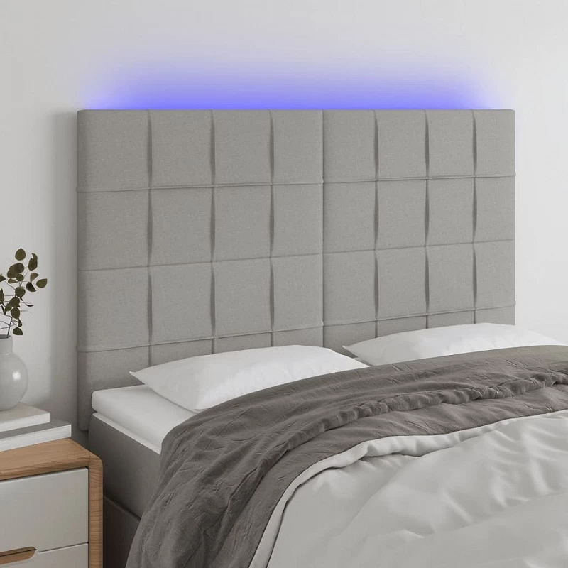 Acquista Testiera a LED Grigio Chiaro 144x5x118/128 cm in Tessuto con riferimento GHV-3122422 della ditta GARDENHOME