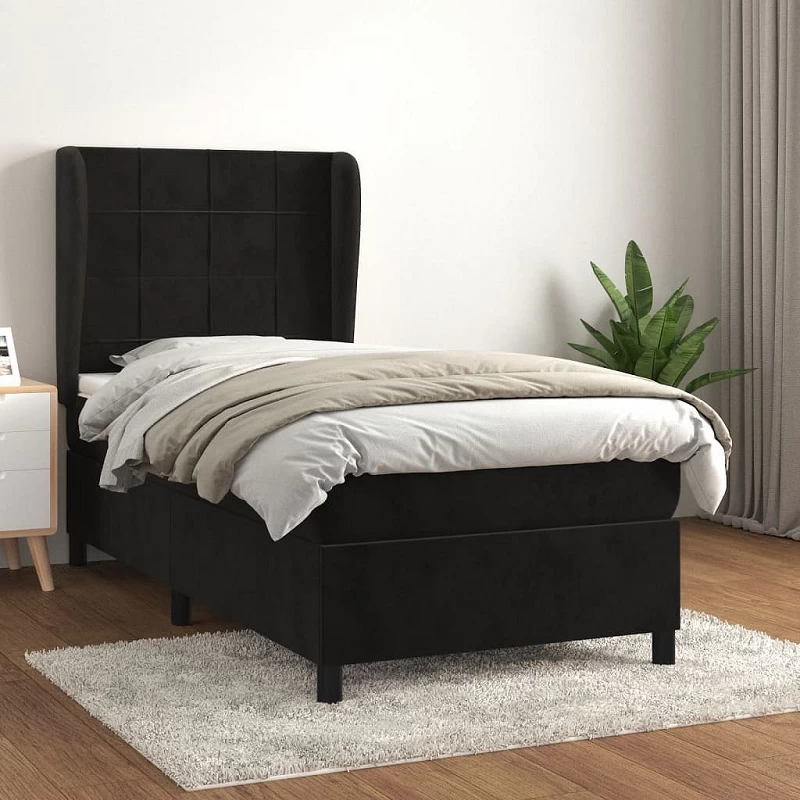 Acquista Giroletto a Molle con Materasso Nero 90x190 cm in Velluto con riferimento GHV-3129185 della ditta GARDENHOME