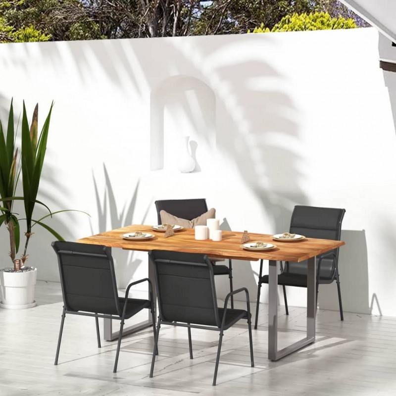 Acquista Sedie da Giardino 4 pz in Acciaio e Textilene Nere con riferimento GHV-316821 della ditta GARDENHOME