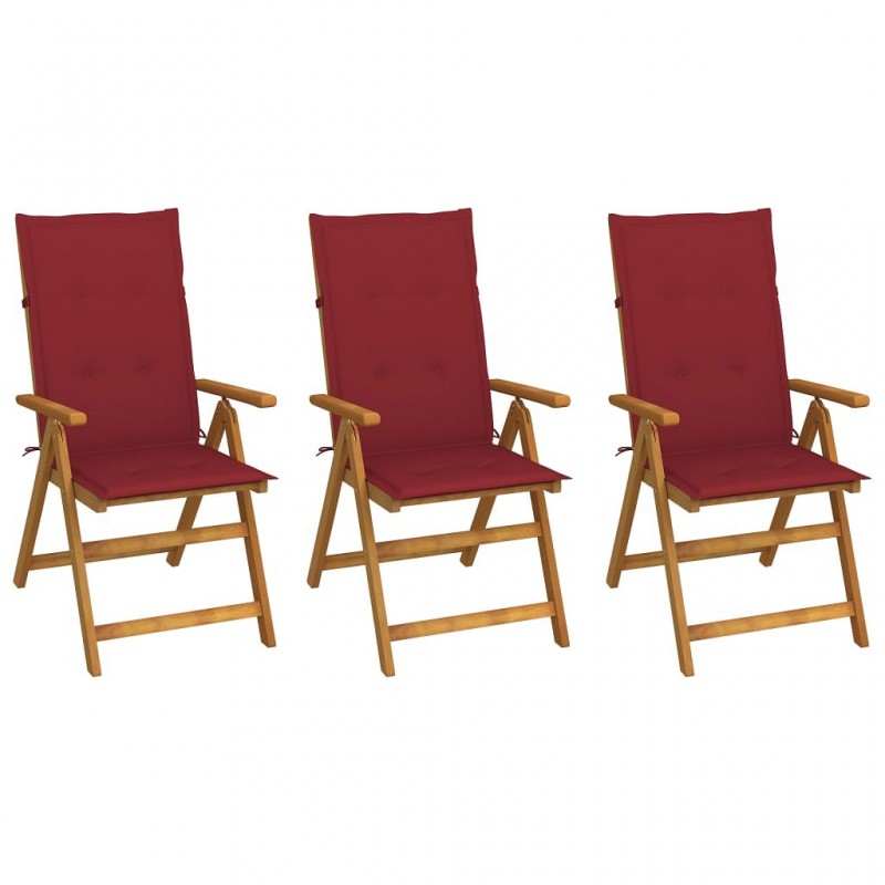 Acquista Sedie da Giardino Pieghevoli 3 pz con Cuscini Acacia Massello con riferimento GHV-3064098 della ditta GARDENHOME