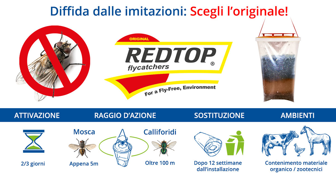 Acquista Red Top Mosche Trappola meccanica con esca alimentare per la cattura delle mosche con riferimento 6-49-512X50 della ditta BLUE LINE